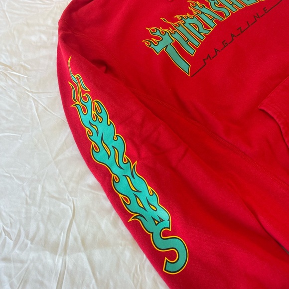 Supreme Thrasher Flame Logo Hoodie Red Size Medium - Picture 3 of 10